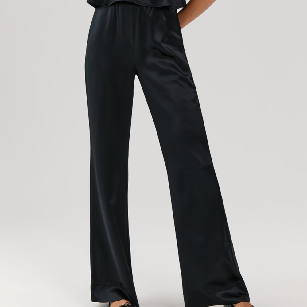 Something Navy Chloe Silky Trousers - Black